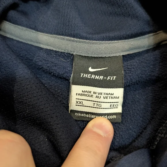 Nike Therma Fit Denver Broncos Navy Hoodie Men's XXL - Picture 5 of 9